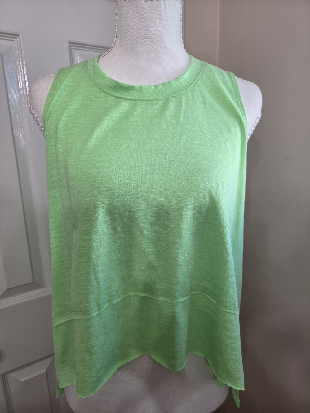 Relaxed Sleeveless Crop Top in Neon Green